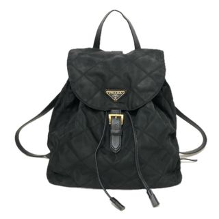 プラダ(PRADA)のPRADA プラダ キルティング 三角ロゴ リュック・デイパック ナイロン ブラック【中古】 レディース(リュック/バックパック)