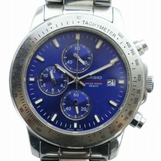 カシオ(CASIO)のカシオ 腕時計 ウォッチ クォーツ クロノグラフ カレンダー付き 青文字盤(腕時計)