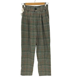 USED古着(ユーズドフルギ) USA製 ウール混 チェック柄タックパンツ
