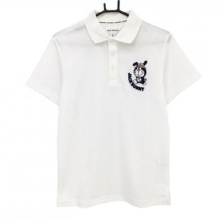 【美品】ジャックバニー×ドラえもん 半袖ポロシャツ 白 ドラえもんワッペン メンズ 3(S) ゴルフウェア Jack Bunny