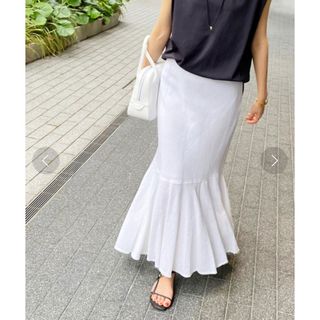 プラージュ(Plage)のPlage プラージュ　パナマフレアスカート　ホワイト　ロングスカート(ロングスカート)