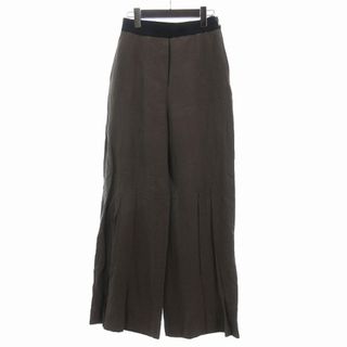 アニオナ(Agnona)のアニオナ ワイドパンツ プリーツ 麻 リネン シルク混 40 M位 茶(その他)