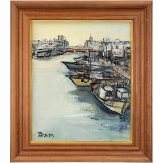 福井凱將 「釧路河口」 油絵・油彩画 絵画(絵画/タペストリー)