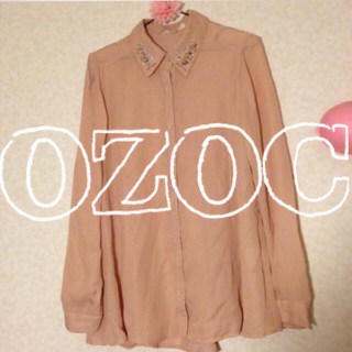 オゾック(OZOC)のOZOC ビジューシフォンシャツ(シャツ/ブラウス(長袖/七分))