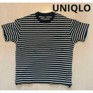 ユニクロ(UNIQLO)のUNIQLO ビッグシルエットボーダーT メンズSサイズ　(Tシャツ/カットソー(半袖/袖なし))