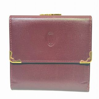 カルティエ(Cartier)のカルティエ Cartier マストライン ボルドー がま口 三つ折り財布 レディース 送料無料 【中古】【あす楽】(財布)