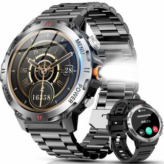 【在庫処分】スマートウォッチ【2025改良最新型 2種バンド付き】軍用規格 懐中(その他)