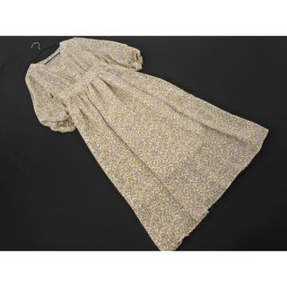 ロペピクニック(Rope' Picnic)のRope Picnic ロペピクニック 花柄 七分袖 ワンピース size38/ベージュ ■◇ レディース(ロングワンピース/マキシワンピース)