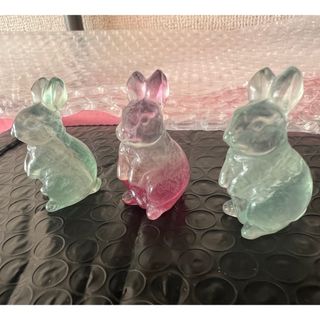 フローライト　うさぎの置物(置物)