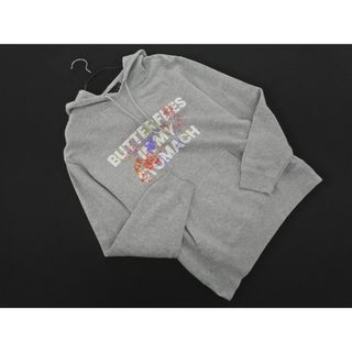 ビームス(BEAMS)のBEAMS T ビームスT プリント プルオーバー パーカー sizeS/グレー ■◇ メンズ(パーカー)