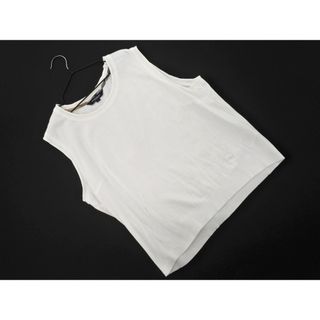 バーバリー(BURBERRY)のBURBERRY バーバリー 大きいサイズ ノースリーブ カットソー size6/白 ■◆ レディース(カットソー(半袖/袖なし))