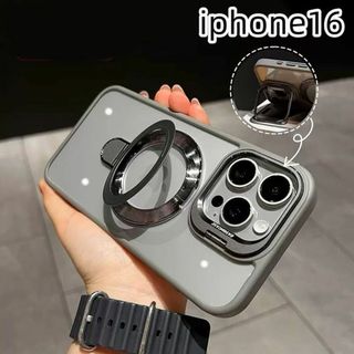 iphone16ケース カーバー 　ワイヤレス充電　グレー(その他)
