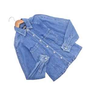 DOCKERS ドッカーズ デニム シャツ sizeS/青 ■◇ レディース(シャツ/ブラウス(長袖/七分))