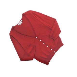 スピックアンドスパン(Spick & Span)のSpick & Span スピック＆スパン Vネック カーディガン 赤 ■◇ レディース(カーディガン)