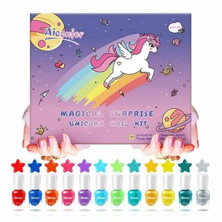 Aieenjor子供のマニキュア剥がせる子供用マニキュア12色水性無毒で剝くこと(その他)