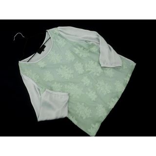 アンタイトル(UNTITLED)のUNTITLED アンタイトル レース 切替 ブラウス シャツ size2/緑 ■◇ レディース(シャツ/ブラウス(長袖/七分))