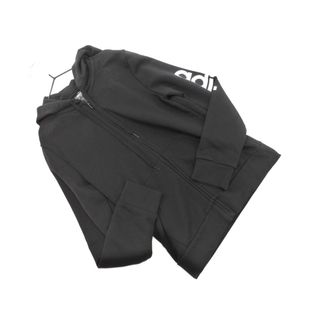 アディダス(adidas)のadidas アディダス ロゴ プリント ジップアップ パーカー sizeL/黒 ■◇ レディース(パーカー)