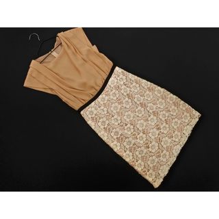 アナイ(ANAYI)のANAYI アナイ フレンチスリーブ レース ドッキング ワンピース size36/ベージュ ■◆ レディース(ミニワンピース)