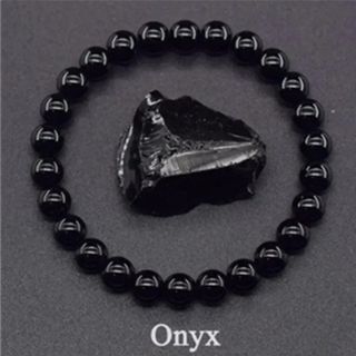 o6 オニキス6mm 内径17cm 天然石ブレスレット パワーストーン