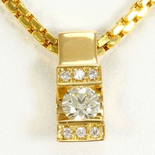 K18 18金 YG イエローゴールド ネックレス ダイヤ 0.202 0.03 鑑別書 総重量約6.2g 約45cm ジュエリー 中古 送料無料 新品同様 【中古】【あす楽】 ギフトラッピング無料(ネックレス)