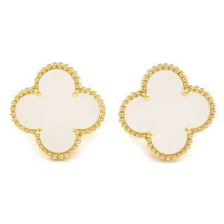 ヴァンクリーフアンドアーペル(Van Cleef & Arpels)のヴァンクリーフ＆アーペル Van Cleef & Arpels ピアス マジック アルハンブラ VCARA43700 ホワイト シェル K18YG 【中古】(ピアス)