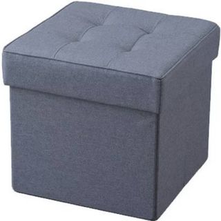アイリスオーヤマ 折りたたみ収納スツール レギュラー ブルー