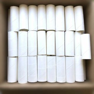 【匿名配送】トイレットペーパー空き芯 130本【ホワイト 紙製】