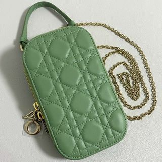 クリスチャンディオール(Christian Dior)のDIOR / Lady Dior フォンホルダー ショルダーバッグ グリーン(ショルダーバッグ)