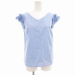 アナイ(ANAYI)のアナイ シャツ ブラウス 花モチーフ プリーツ ノースリーブ 38 M(シャツ/ブラウス(半袖/袖なし))