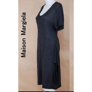 メゾンマルジェラ(Maison Margiela（旧Maison Martin Margiela）)の美品 MM6 MartinMargiela マルジェラ コットン ワンピース 黒(ひざ丈ワンピース)