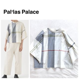 フォーティファイブアール(45R)の極美品＊パラスパレス 2024 秋間道 格子柄ドルマンシャツ 日本製 チェック(シャツ/ブラウス(半袖/袖なし))