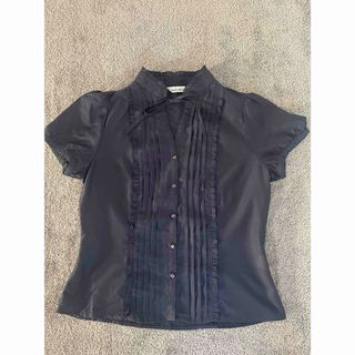 レディース　トップス　半袖　Mサイズ　紺色(シャツ/ブラウス(半袖/袖なし))