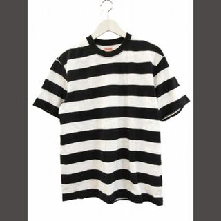 ブコ BUCO ボーダーTシャツ 半袖 ホワイト ブラック M(Tシャツ/カットソー(半袖/袖なし))