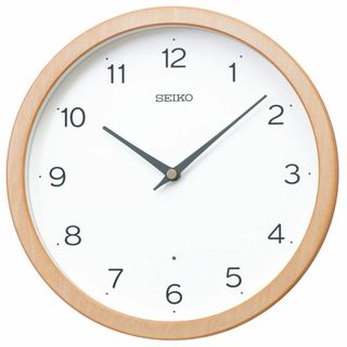 【人気商品】セイコークロック 掛け時計 電波 アナログ 天然色木地 直径270×