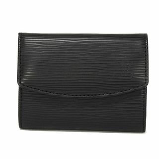 ルイヴィトン(LOUIS VUITTON)のLOUIS VUITTON ルイ・ヴィトン ポルト モネ サーンプル LVロゴ エンボス ブラック カードケース パスケース マチ付き スナップボタン 二つ折り ミニウォレット エピ ノワール コインケース M63412(コインケース)