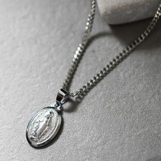 コインネックレス メンズ マリア ステンレス 喜平ェーン シルバー 60cm ◎(ネックレス)