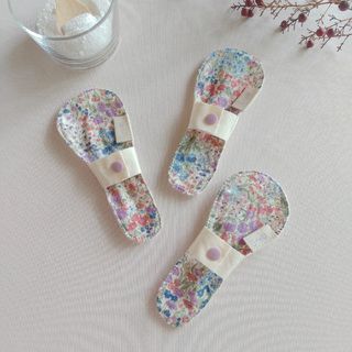 【Tバック用布ライナー】オーガニックコットンのダブルガーゼ 小花柄 2層 3枚