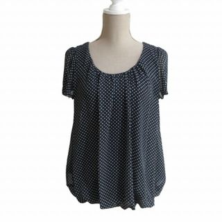 レイビームス(Ray BEAMS)のレイビームス Way of Chic ブラウス シャツ 水玉 紺 ■MET1(カットソー(半袖/袖なし))
