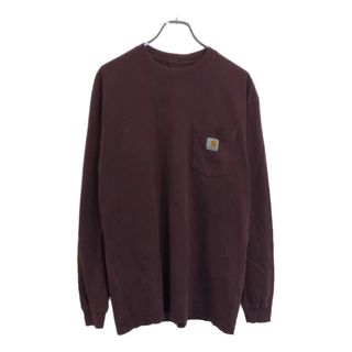 カーハート(carhartt)のCarhartt カーハート 長袖ポケットＴシャツ ワインレッド(メンズ M)中古 古着 U8896(Tシャツ/カットソー(七分/長袖))
