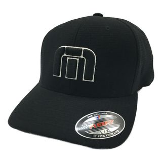 coco 中古 トラビスマシュー TRAVIS MATHEW  キャップ  L-XL 黒 立体刺しゅうロゴ FLEXFIT メッシュ(ウエア)
