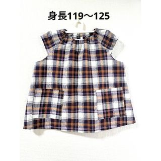 ここばぁばの手作り夏用スモック（チェック柄）サイズ120