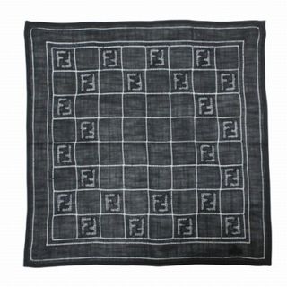 フェンディ(FENDI)のフェンディ FENDI 美品 スカーフ ハンカチーフ ズッカ 黒 ■GY14 (バンダナ/スカーフ)