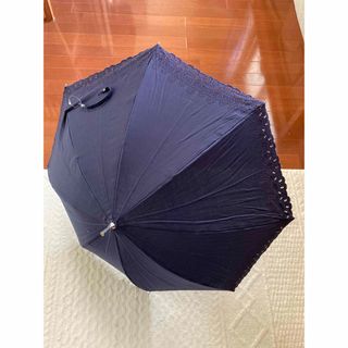 【新品未使用・日本製】レース刺繍 晴雨兼用 長傘／バンブーわ(傘)