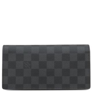 ルイヴィトン(LOUIS VUITTON)のルイヴィトン LOUIS VUITTON 長財布 ポルトフォイユ ブラザ ダミエグラフィットキャンバス ダミエグラフィット シルバー金具 黒 グレー N62665 SP1089 【箱】【中古】(長財布)