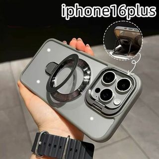 iphone16plusケース カーバー 　ワイヤレス充電　グレー2