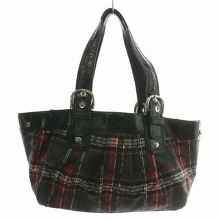 コーチ(COACH)のコーチ ハンドバッグ ワンショルダー シグネチャー チェック柄 黒 F15228(ハンドバッグ)