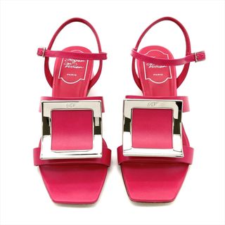 ロジェヴィヴィエ Roger vivier サンダル レザー ピンク スクエア 35サイズ 約22cm レディース【中古】(サンダル)