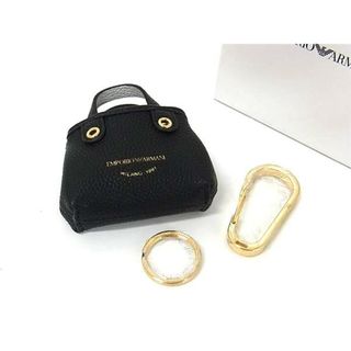 エンポリオアルマーニ(EMPORIO ARMANI)の■新品■未使用■ EMPORIO ARMANI エンポリオアルマーニ MyEA レザー キーリング キーホルダー バッグチャーム  ブラック系 FM6243(その他)