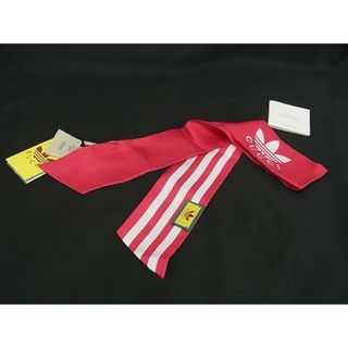 グッチ(GUCCI)の■新品■未使用■ GUCCI グッチ 703568 アディダス adidas シルク100% ツイリー リボンスカーフ レディース ピンク系 BK6314(その他)