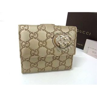 グッチ(GUCCI)の■新品■未使用■ GUCCI グッチ 245727 グッチシマ ラブリーハート レザー 二つ折り 財布 ウォレット 小銭入れ ゴールド系 BK7012(長財布)